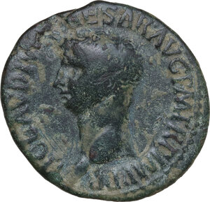 obverse: Claudius (41-54).. AE As, Rome mint, 50-54