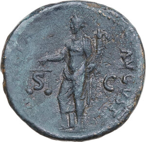 reverse: Domitian (81-96).. AE As, Rome mint, 84 AD