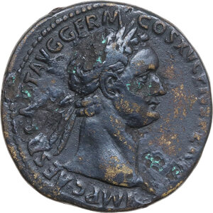 obverse: Domitian (81-96).. AE Sestertius. Rome mint, 95-96 AD