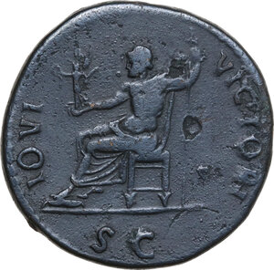 reverse: Domitian (81-96).. AE Sestertius. Rome mint, 95-96 AD