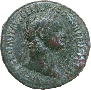 obverse: Domitian (81-96).. AE Sestertius, Rome mint, 95-96