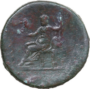 reverse: Domitian (81-96).. AE Sestertius, Rome mint, 95-96