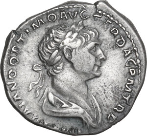 obverse: Trajan (98-117).. AR Denarius, Rome mint, 114-117