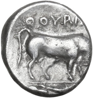 reverse: Southern Lucania, Thurium. AR Triobol, c. 443-400 BC