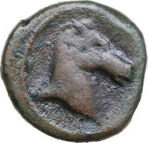 reverse: Bruttium, Locri Epizephyrii.  Punic Occupation.. AE 20 mm, c. 215 - 205 BC