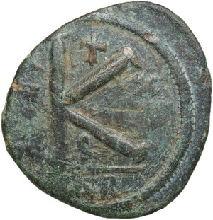 reverse: Justinian I (527-565).. AE Half Follis, Carthage mint, 537-538