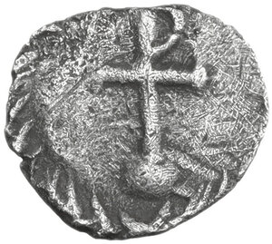 reverse: Justinian I (527-565).. AR 1/8 Siliqua, Ravenna mint, 540-552