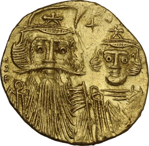 obverse: Constans II (641-668).. AV Solidus, Constantinople mint, c. 661- 663 AD