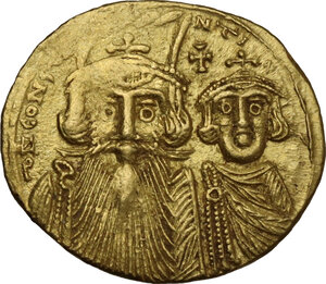 obverse: Constans II (641-668).. AV Solidus, Syracuse mint