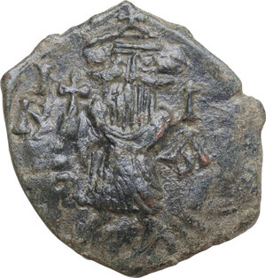 obverse: Constans II (641-668).. AE Follis, Syracuse mint, dated Indiction 11 (652-653)