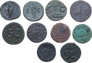 reverse: The Roman Empire.. Multiple lot of ten (10) AE unclassified Roman Imperial coins