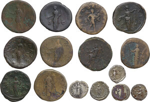 reverse: The Roman Empire.. Multiple lot of fifteen (15) AE and AR unclassified Roman Imperial coins