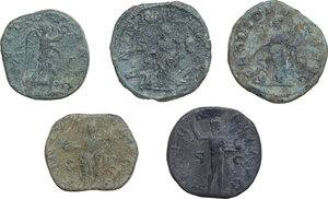 reverse: The Roman Empire.. Multiple lot of five (5) AE unclassified Sestertii