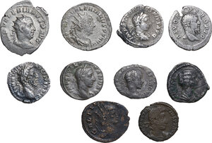 obverse: The Roman Empire.. Multiple lot of ten (10) unclassified AE and AR roman imperial coins