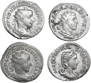 obverse: The Roman Empire.. Multiple lot of four (4) unclassified silver antoninianii