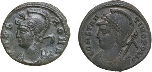 obverse: The Roman Empire.. Multiple lot of two (2) unclassified AE coins from the period of Constantine I