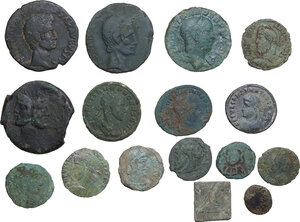 obverse: Miscellanea. Multiple lot of fifteen (15) unclassified AE coins and one (1) weight