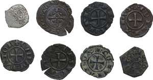 obverse: Kingdom of Sicily.. Lot of eight (8) unclassified AR and BI denominations of the 12-13th century