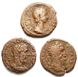 obverse: Impero Romano. Orbiana, Macrino, Settimio Severo. Lotto di 3 medi bronzi