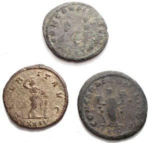 reverse: Caro, Numeriano, Severina Insieme di tre antoniniani