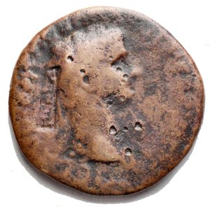 obverse: CLAUDIUS, A.D. 41-54. AE Sesterzio contromarcato g 24,35