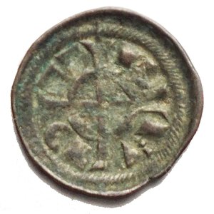 reverse: Monete e Medaglie di Zecche Italiane. Verona. Federico II (1218-1250). Denaro piccolo. B.2969. NC. MI. g 0,33