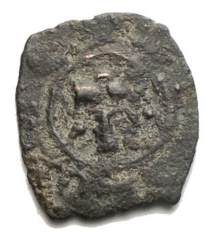 reverse: Messina. Manfredi (1258-1266) Denaro. D/ S e croce. R/ ° R ° sopra omega. MI gr 1.04. Sp.199. R. BB