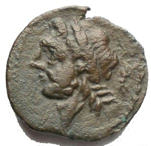 reverse: APULIA, Arpi. Circa 325-275 BC. Æ 15mm. 3,24 gm. Laureate head of Zeus left; thunderbolt behind / Forepart of boar right, spear above. SNG France 1240; SNG ANS -; HN Italy 643. Good VF