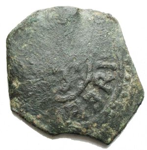 obverse: Zecche Italiane. Mileto. Ruggero I (1072-1101). Follaro o doppio follaro. Grammi 3,68. Rif CNI 40. RR. AE. 