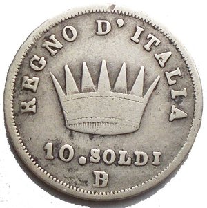 reverse: Bologna Napoleone I 10 soldi 1813 Ag Molto Raro