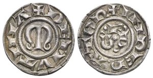 obverse: Modena. Repubblica, 1226-1293. Grosso (Silver, 20 mm, 1.30 g, 4 h). ✠DE MVTINA around large M. Rev. ✠INPERATOR F•D•C• around a central pellet. Biaggi 1586. MIR 615. Beautifully toned. A few light marks, otherwise, About Extremely Fine.