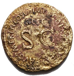 reverse: Divus Augustus, Sestertius, restored issue of Titus, AD 80-81, Augustus seated left, holding patera and sceptre, rev. s c in centre, above, rest (BMC 261; RIC 402) gr 23,46 mm 34,3
