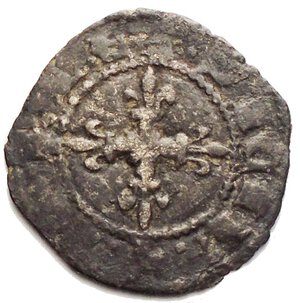 reverse: Napoli. Carlo II d Angiò (1285-1309) Denaro regale. D/ Busto frontale. R/ Croce gigliata. MI, 0.81 gr. P.R.4. qBB. Patina