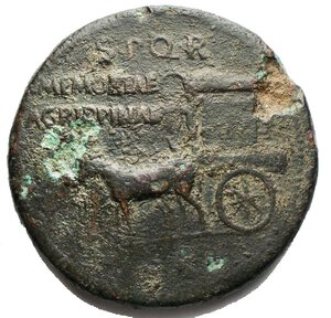 obverse: Agrippina madre, figlia di Agrippa, moglie di Germanico (deceduta nel 33 d.C.). Sesterzio emesso sotto Caligola, ca. 37-41. RIC (Gaius) 55. C. 1. AE. g. 27.3 mm. 36.6 BB+ Corrosioni
