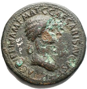 reverse: Agrippina madre, figlia di Agrippa, moglie di Germanico (deceduta nel 33 d.C.). Sesterzio emesso sotto Caligola, ca. 37-41. RIC (Gaius) 55. C. 1. AE. g. 27.3 mm. 36.6 BB+ Corrosioni