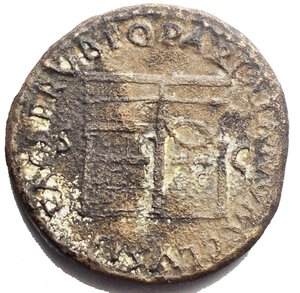 reverse: Impero Romano. Nerone (54-68). Dupondio. r/Tempio di Giano. AE. gr 12,07. mm 28,4 