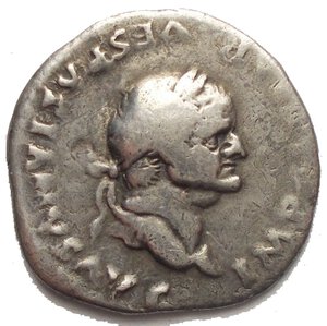 obverse: Vespasian. A.D. 69-79. AR denarius 18.76 mm, 3.02 g qBB