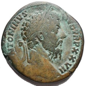 obverse: Marcus Aurelius AD 161-180.  Sestertius Æ 31.3 mm,  26.02 g d/ M ANTONINVS AVG TR P XXVII. Laureate and cuirassed bust right r/ IMP VI COS III / S - C / RELIG AVG. The Aedes Mercurii: Mercury standing left on pedestal, holding caduceus and purse, within temple with four herm columns; on tympanum, tortoise, cock, ram, petasus, winged caduceus, and purse. a very fine RIC III 1076; MIR 18, 258-6/35; Banti 259.