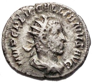 reverse: GALLIENUS, (A.D. 253 - 268), billon antoninianus, (2.84 g), Rome mint, 1st emission, issued 253-4, obv. radiate, draped and cuirassed bust right, around IMP C P LIC GALLIENVS AVG, rev. CONCORDIA AVGG around, clasped hands, (S.10189, RIC 131, RSC 125).Toned, VF-GoodVF+