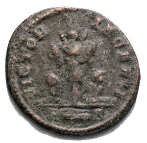 reverse: Probus. A.D. 276-282. AE antoninianus (22.3 mm, 3.64 g) struck A.D. 278-80. IMP PROBVS AVG, radiate and cuirassed bust right / VICTORIA GERM, two captives seated back to back, trophy of arms between them; in exergue, R dot-in-crescent A. RIC 222; C 768; SRCV 12055. Good VF