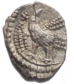 reverse: Germanic Migration Period. Odovacar AR Half Siliqua. AD 476-493. Struck in the name of Zeno. D N ZENO PERP F AV, pearl-diademed, draped and cuirassed bust right / Eagle standing left on branch, head to right, cross to left. RIC 3648; Ranieri 230. 0.76g Good Very Fine. Very Rare.