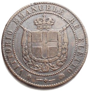 reverse: Casa Savoia. Regno d Italia. Re Eletto. Vittorio Emanuele II. 1859-1861. 5 centesimi 1859 Birmingham. Cu. Gig. 17. 