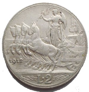 reverse: Casa Savoia - Regno di Italia. Vittorio Emanuele III (1900-1943). 2 lire 1912. Pag. 735. AG. BB/BB+