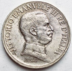obverse: Casa Savoia - Vittorio Emanuele III. 1 lira 1917 quadriga briosa. Gig 139. Argento. SPL+. Colpetti al bordo
