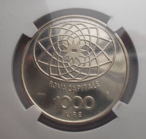reverse: 1000 Lire 1970 Prova. NGC MS66 Fondi a specchio