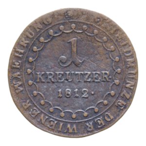 reverse: AUSTRIA FRANCESCO II 1 KREUZER 1812 B CU. 4,37 GR. qBB/BB