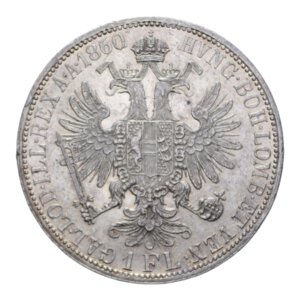 reverse: AUSTRIA FRANCESCO GIUSEPPE I 1 FLORIN 1860 A AG. 12,38 GR. SPL