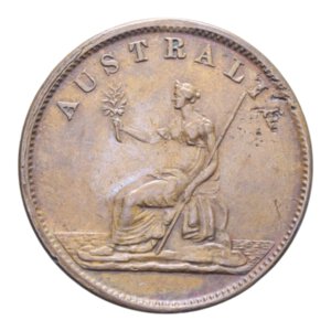 reverse: AUSTRALIA MELBOURNE TOKEN 1851 CU. 8,83 GR. BB+