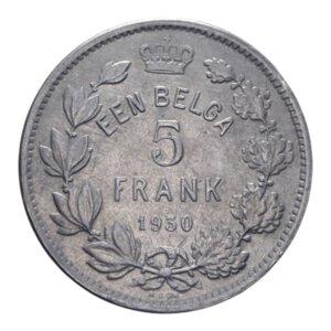 reverse: BELGIO ALBERT 5 FRANCS 1930 NI. 14,05 GR. qSPL