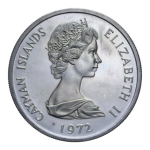 obverse: CAYMAN ISLANDS 5 DOLLARI 1972 AG. 36 GR. PROOF